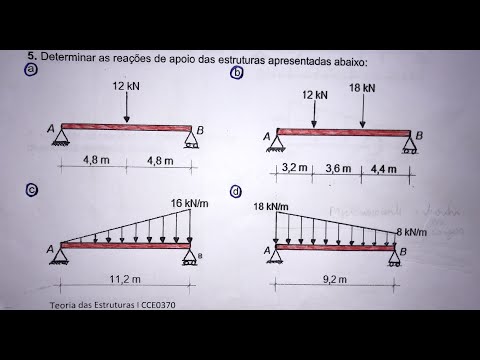 REAÇÕES DE APOIO EXERCÍCIOS RESOLVIDOS (SIMPLES E CARGAS DISTRIBUÍDAS)