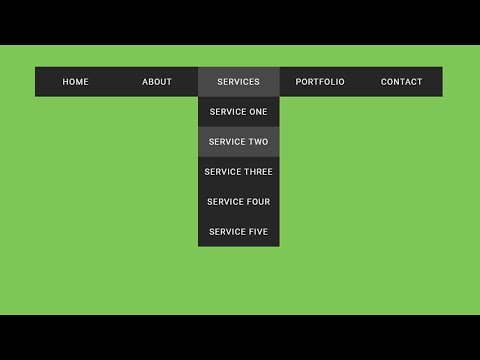 Navigation bar with dropdown menu animation