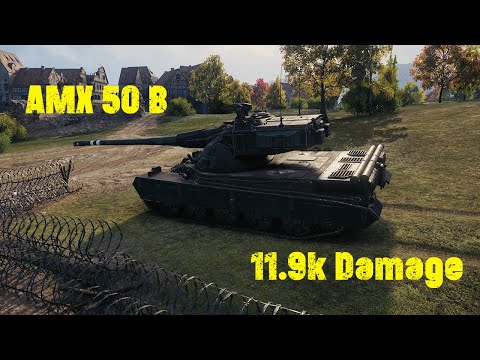 AMX 50b Nearly 12k Damage - World of Tanks