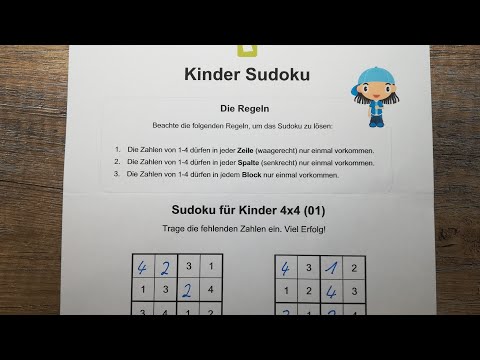 Sudoku für Kinder 4x4, 1. Teil