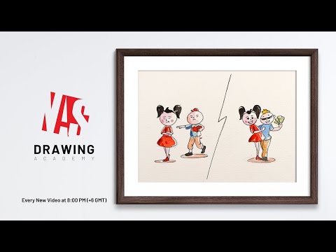 How to Draw Cartoon Characters with Watercolor | Easy...
