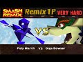 Smash Remix Classic Mode Remix 1P Gameplay With Polygon Marth VERY HARD