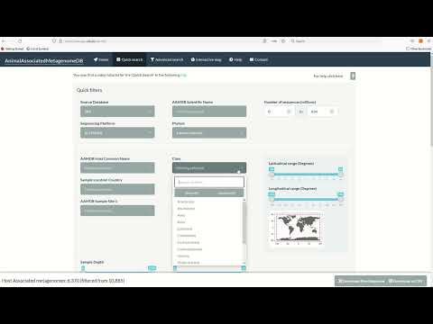 AnimalAssociatedMetagenomeDB: Quick Search Tutorial