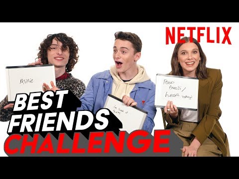 Stranger Things 3 Best Friends Challenge | Millie, Finn & Noah | Netflix