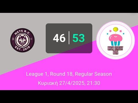 ΜΕΤΣ 46-53 Backstreet Boys - (Round18-League1-27/04/2025)