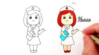 How to Draw a Nurse Easy for Kids