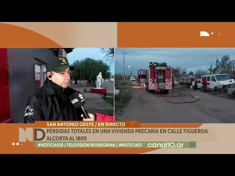 San Antonio Oeste: pérdidas totales en una vivienda precaria en calle Figueroa Alcorta al 1.800