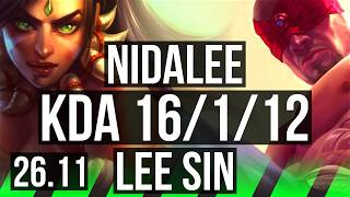 NIDALEE vs LEE SIN (JGL) | Good KDA: 16/1/12 | KR Master | 26.11