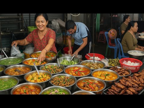 Authentic Khmer Street Food In Phnom Penh! Night Market Food Tour/ Cambodia Life 4k 2025