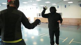 Sabre parry tierce feint riposte head flank