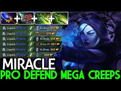 Miracle- [Drow Ranger] Max Attack Speed Defend Mega Creeps Hard Game 7.21 Dota 2