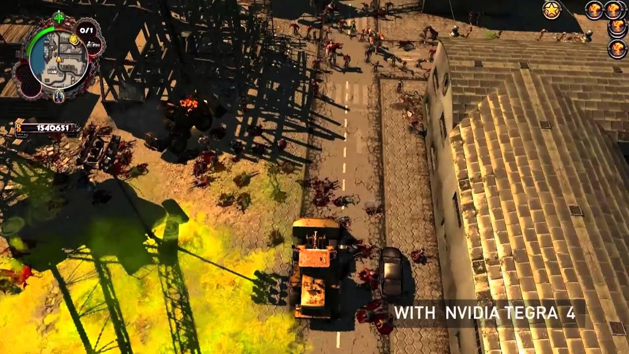 Tegra 4-enhanced Zombie Driver: Side-by-side comparison vs non-Tegra 4 - YouTube