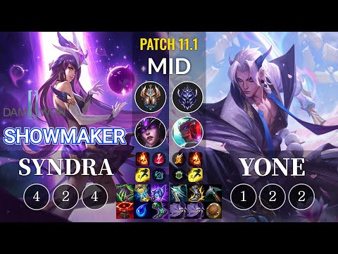DWG Showmaker Syndra vs Yone Mid - KR Patch 11.1