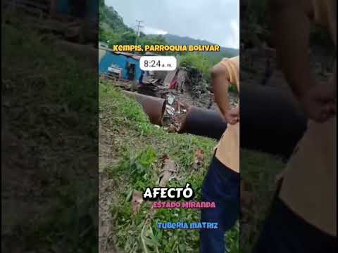 Avería en tubería matriz en el sector Kempis, Municipio Zamora, Estado Miranda