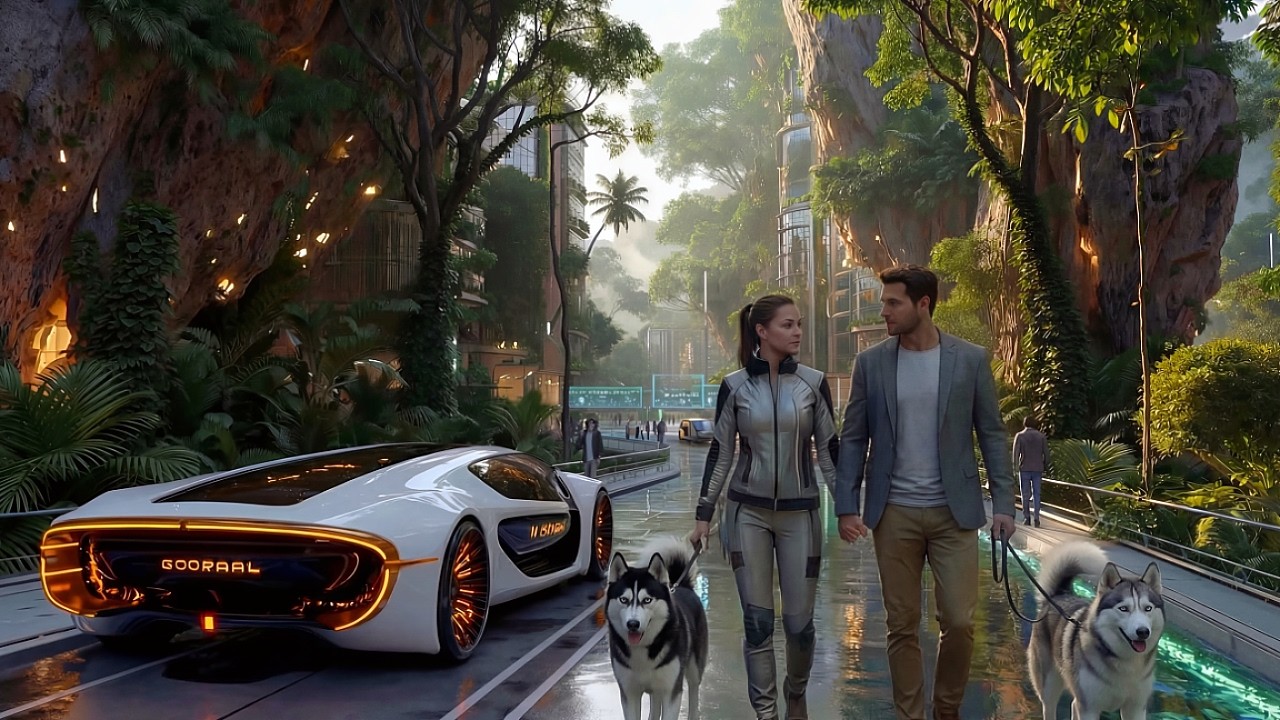 Future Forest City 2030 | Peaceful Sci-Fi World | 1 Hour Futuristic Ambient Sound | 4K