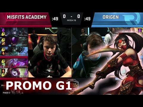 Misfits Academy vs Origen | Game 1 Promotion / Relegation S7 EU LCS Summer 2017 | MFA vs OG G1