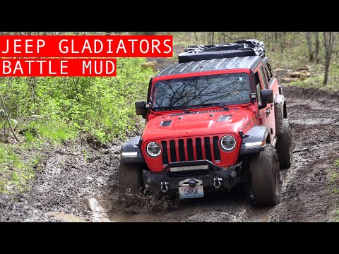 5 Jeep Gladiatoren kämpfen bei Kansas Rocks gegen den Schlamm | Vom Original bis zum modifizierte...