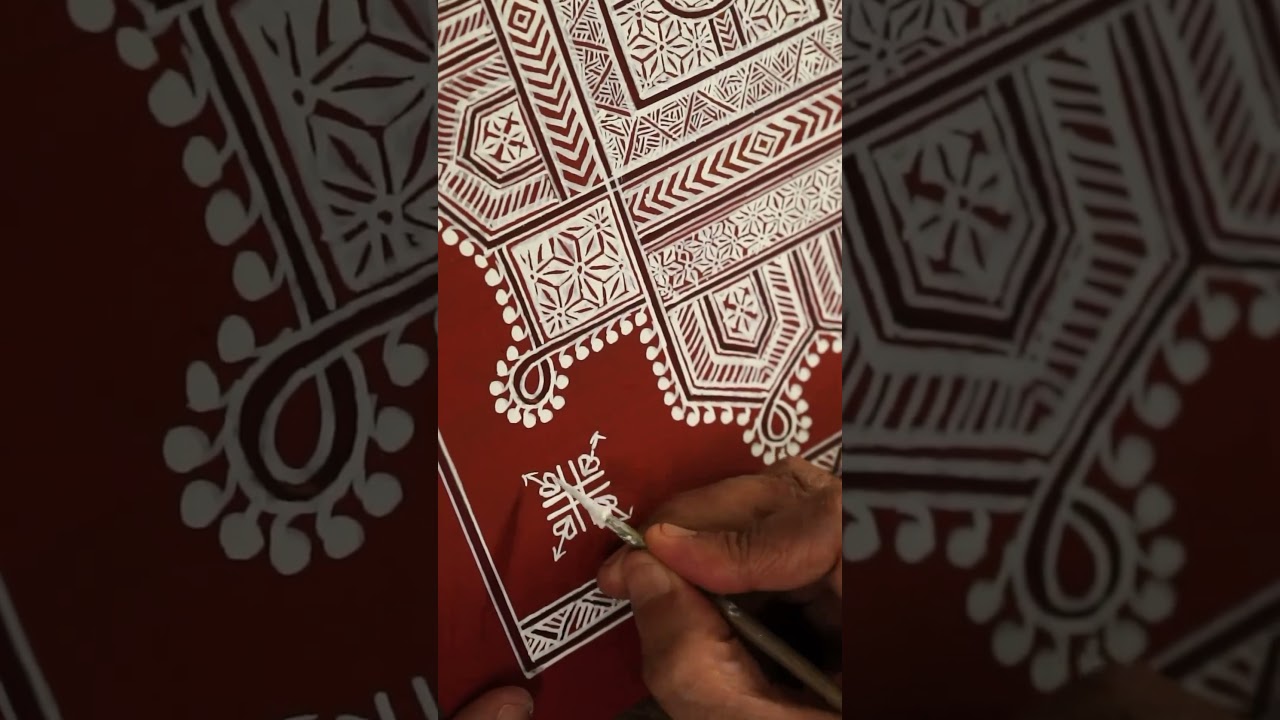 Motifs of mandana art! learn mandana rangoli designs! mandana art rajasthan! mandana floor art!