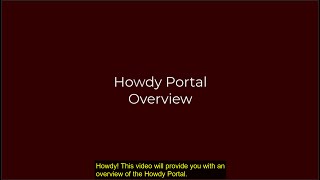 Howdy Portal Overview
