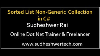 SortedList Non-Generic Collections In C#