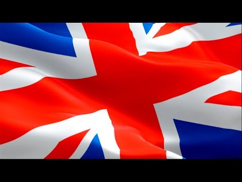 United Kingdom Flag Wave Loop waving in wind. Realistic UK Flag background. United Kingdom Full HD