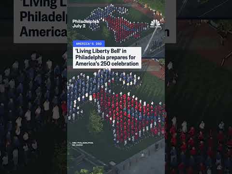 Miss America delegates create Liberty Bell formation