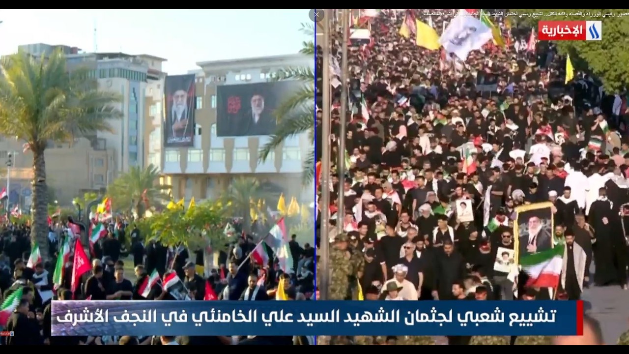 فيديو | تشييع شعبي لجثمان الشهيد السيد علي الخامنئي في النجف الأشرف