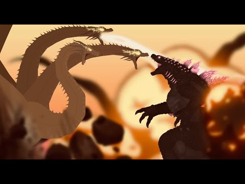 King Ghidorah vs Evolved Godzilla  PART 1 animation