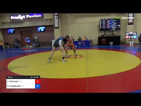 2018 Marine Corps US Open/UWW Junior Freestyle 86 Con 8 #1 - Jackson Hemauer (Vall) Vs. Nicholas C