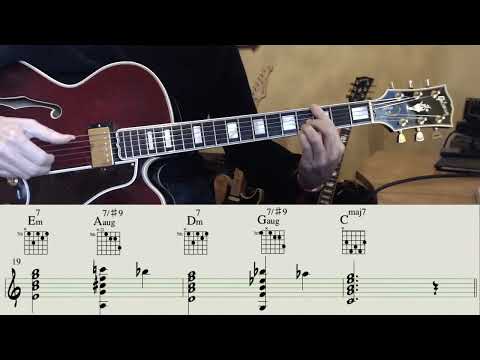 Jazz Guitar - Turnaround IMaj7 V7 IIm7 V7 chords & variations
