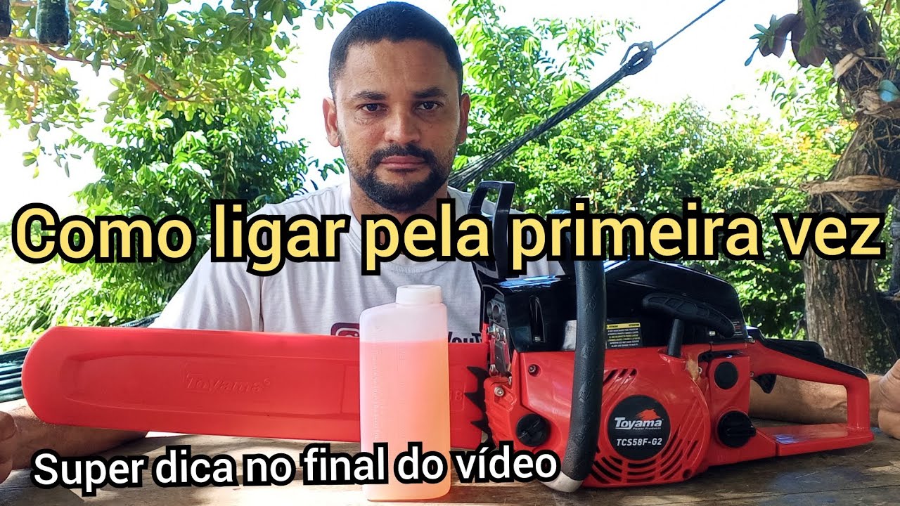 como ligar motosserra Toyama TCS 58F-G2 FARMER pela primeira vez