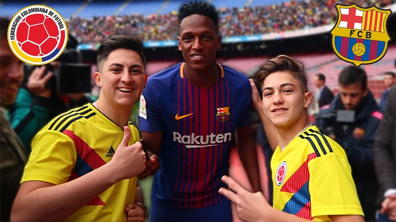 ¡Conocemos a YERRY MINA en su PRESENTACIÓN con el BARÇA y nos FIRMA la camiseta de COLOMBIA!