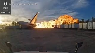 Dashcam video shows UPS plane falling from sky, leaving trail of flames