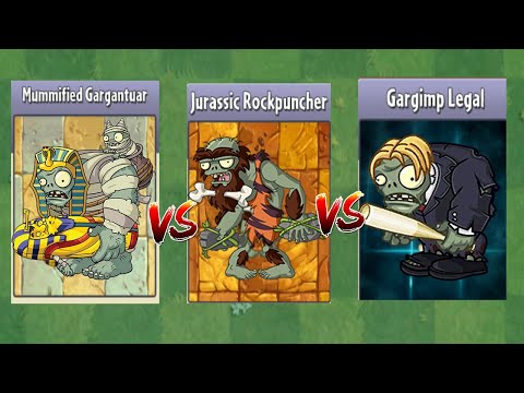Mummified Gargantuar VS GargImp Legal VS Jurassic Rockpuncher - PvZ 2 Zombie Battlez
