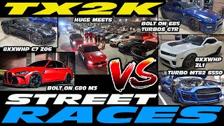 TX2K STREET RACES - BOLT ON E85 TURBOS GTR VS 8XXWHP ZL1, TURBO S550, G80 M3, C7 Z06, C6, C8, ZX14