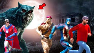 Can Rope Hero Survive? Hunted Warewolf Attack On Rope Hero Tipson & Villain In GTA 5!