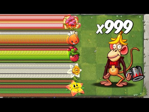 PvZ 2 Challenge - Every 100 Plant vs 999 Zombie Monkey