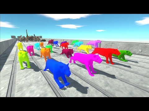 Race to eat 20 Neon Smilodons - Animal Revolt Battle Simulator