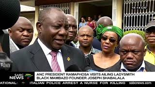 Ramaphosa visits founder of Ladysmith Black Mambazo Joseph Shabalala