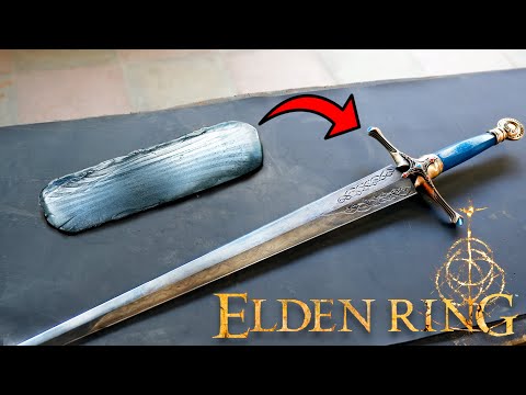 Forging a Damascus CARIAN KNIGHT'S SWORD with magic enchantment from Elden Ring ｜HammerForge