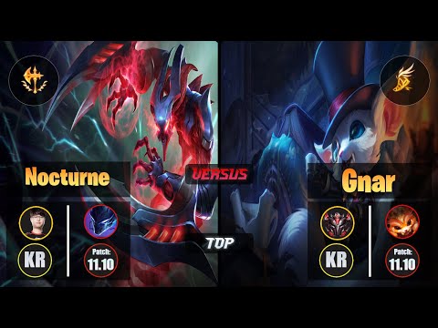 Sword NOCTURNE (Top) [Conqueror] VS GNAR - Grandmaster KR Patch 11.10