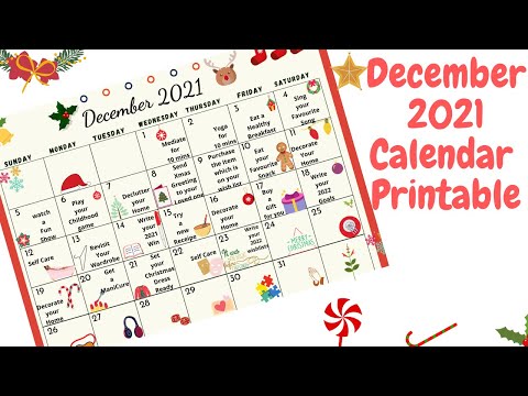 December 2021 Calendar printable
