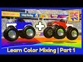 Learn Color Mixing With Monster Trucks Educational Video For Kids By Brain Candy TV
