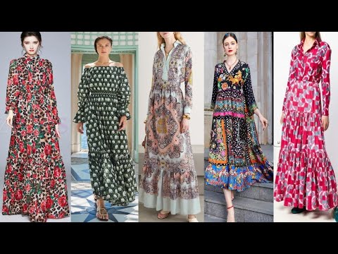 Printed Maxi Dresses Designs for Women l Outfits Maxi...