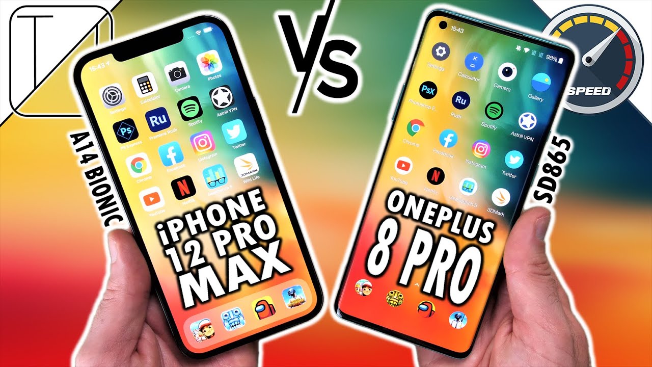 iPhone 12 Pro Max vs OnePlus 8 Pro Speed Test