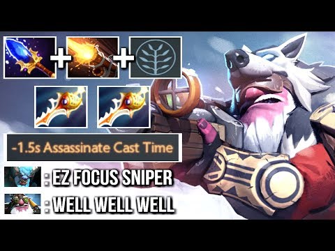 ONE SHOT KILLER! NUCLEAR Sniper 2 Rapiers and Scepter Instant Assassinate Troll Build vs Pub Dota 2