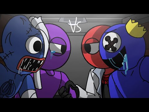 Rainbow friends vs poppy playtime #2 |animation| full song |purple and huggy wuggy vs green and blue