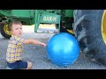 Using tractors on the farm to crush MORE things | Tractors for kids