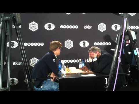 Magnus Carlsen is really nervous before the game starts!!!!