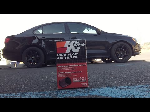 MK6 Jetta S K&N Air Filter Intake Upgrade Non Turbo 2.0l!!! Transformational Sound Difference!!!